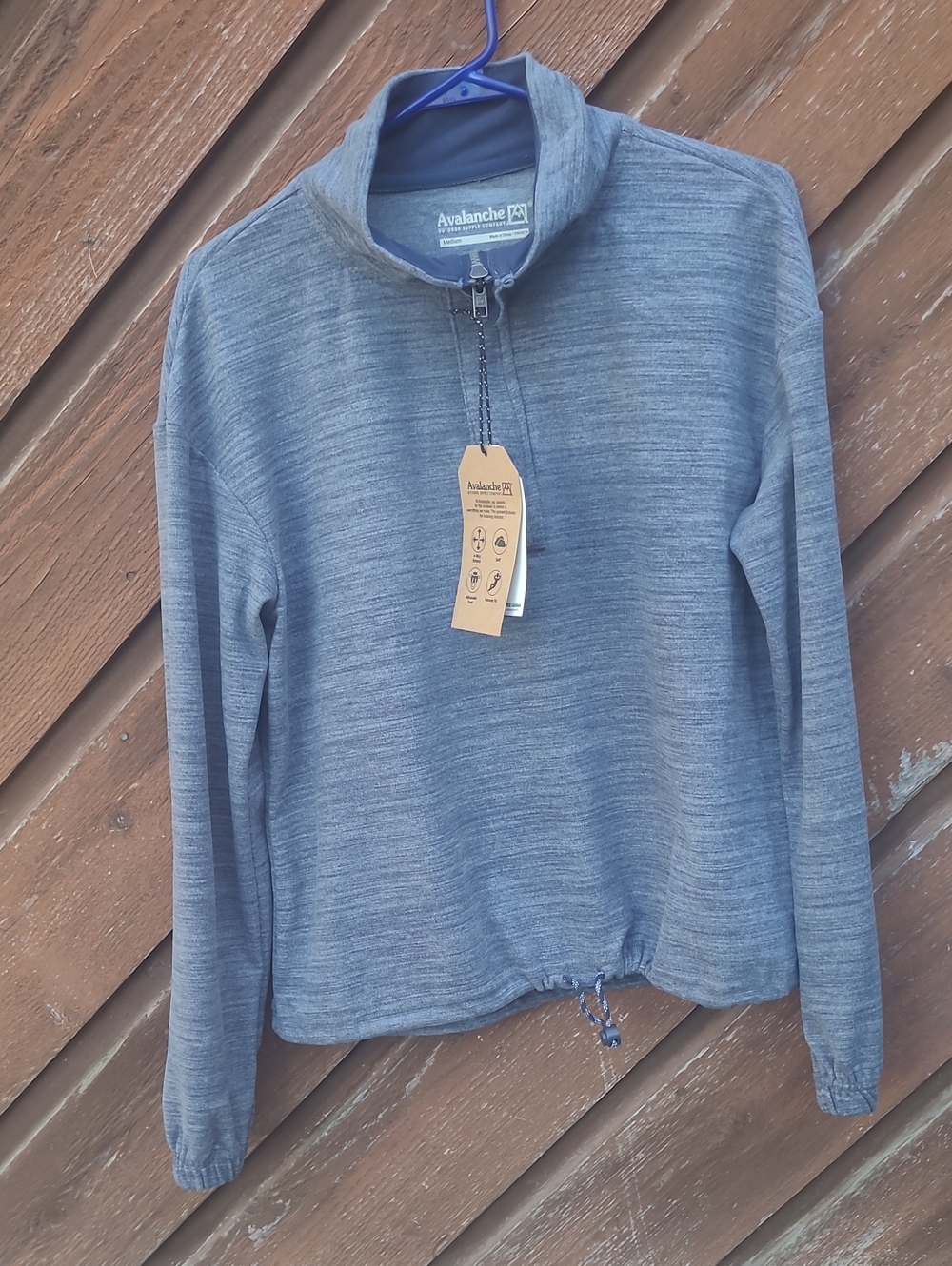 NWT Avalanche Blue/Gray Quarter-Zip, Buttery Soft Hoodie Pullover